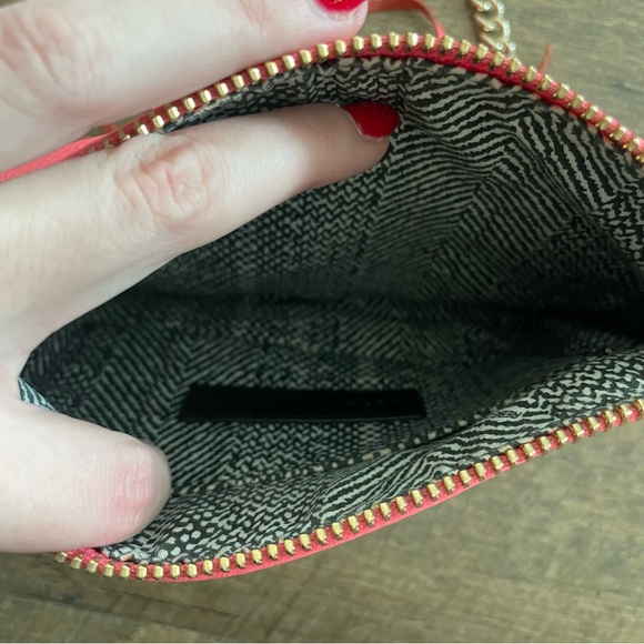 Rebecca Minkoff Mini 5 Zip Leather Crossbody Coral Pink Orange w/ Gold hardware - Picture 4 of 5